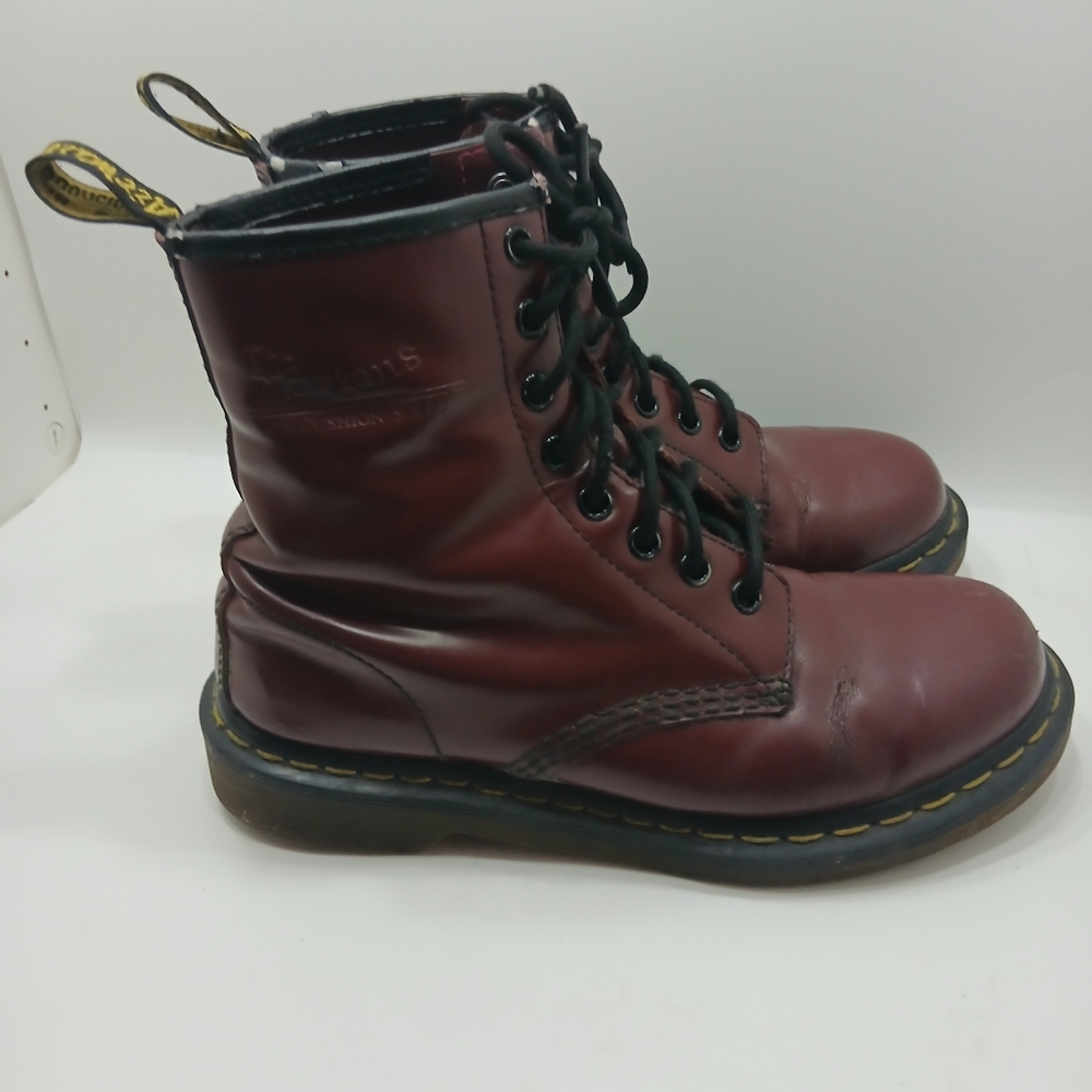 Dr. Martens Burgundy Leather Boots